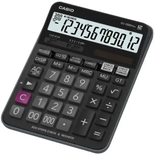 Casio DJ-120DPLUS Battery Powered Desktop Calculator - DJ-120DPLUS-W-EP product image