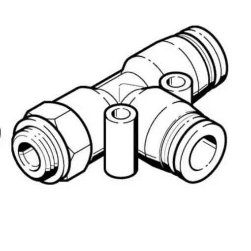 Festo Tee Threaded Adaptor, Push In 16 mm to Push In 16 mm, Threaded-to-Tube Connection Style, 186178 - QSTL-G1/2-16 product image