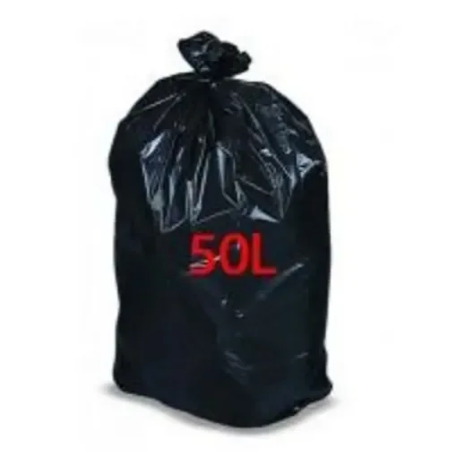 TAP France Black High Density Polyethylene Bin Bag, 50L Capacity, 14µm Thickness, 50 per Package - 0012072 product image