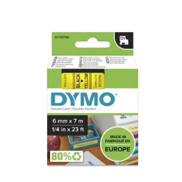 Dymo Black on Yellow Label Printer Tape, 7 m Length, 6 mm Width - S0720790 product image