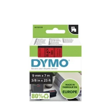 Dymo Black on Red Label Printer Tape, 7 m Length, 9 mm Width - S0720720 product image