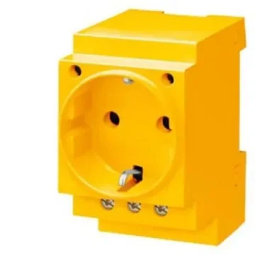 Siemens Yellow 1 Gang Plug Socket, 16A, Schuko, Outdoor Use - 5TE6810 product image