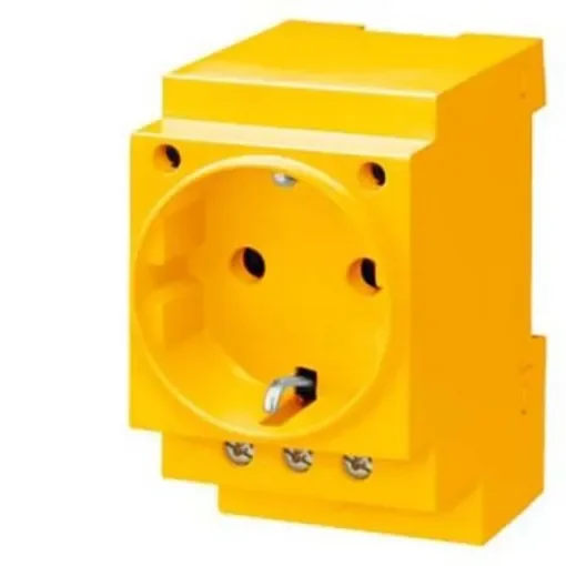 Siemens Yellow 1 Gang Plug Socket, 16A, Schuko, Outdoor Use - 5TE6810 product image