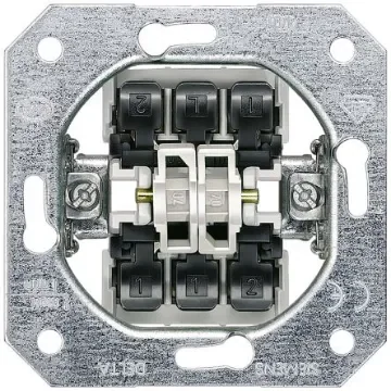 Siemens Rocker Light Switch, 2 Way, 1 Gang, Delta - 5TA2118 product image