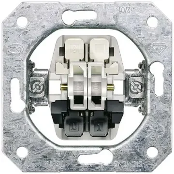 Siemens Rocker Light Switch, 2 Way, 2 Gang, Delta - 5TA2154 product image