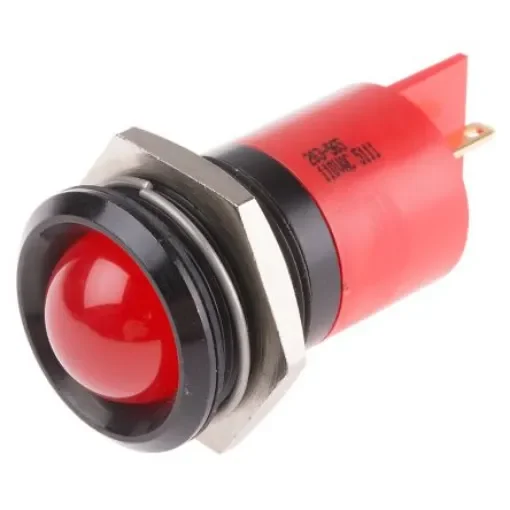 RS PRO Red Panel Mount Indicator, 110V ac, 22mm Mounting Hole Size, Solder Tab Termination - 203565 product image
