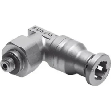 Festo CRQSL Series Elbow Threaded Adaptor, M5 Male to Push In 6 mm, Threaded Connection Style, 162871 - CRQSL-M5-6 product image