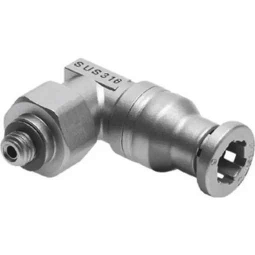 Festo CRQSL Series Elbow Threaded Adaptor, M5 Male to Push In 6 mm, Threaded Connection Style, 162871 - CRQSL-M5-6 product image