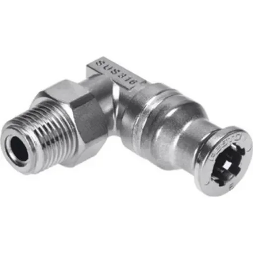 Festo CRQSL Series Elbow Threaded Adaptor, R 1/8 Male to R 1/8 Male, Threaded Connection Style, 132598 - CRQSL-1/8-4 product image