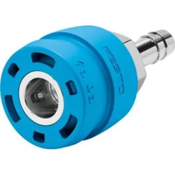 Festo Brass Pneumatic Quick Connect Coupling, 9mm Hose Barb - NPHS-D6-P-BC9 product image