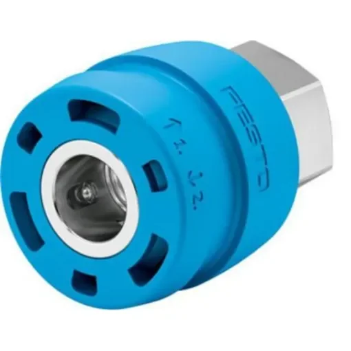 Festo Brass Female Pneumatic Quick Connect Coupling, 3/8in Threaded - NPHS-D6-P-G38F product image