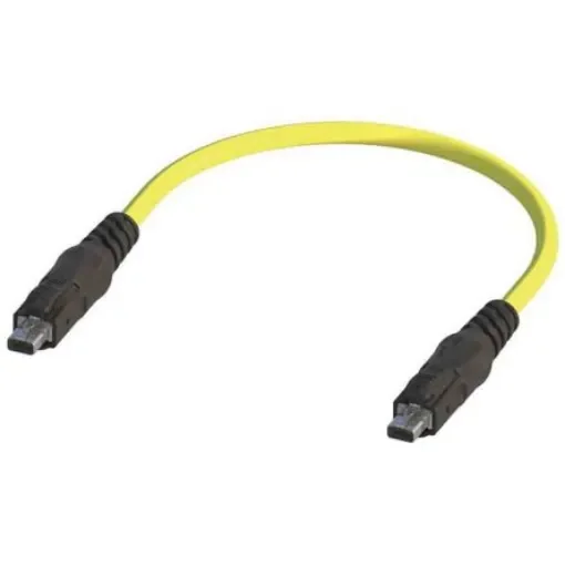 HARTINGT1 Industrial TW1STER, 15m Cat6a, Yellow SPE to Male SPE Male, STP Shielded, Terminated PUR Sheath - 33280101001150 product image