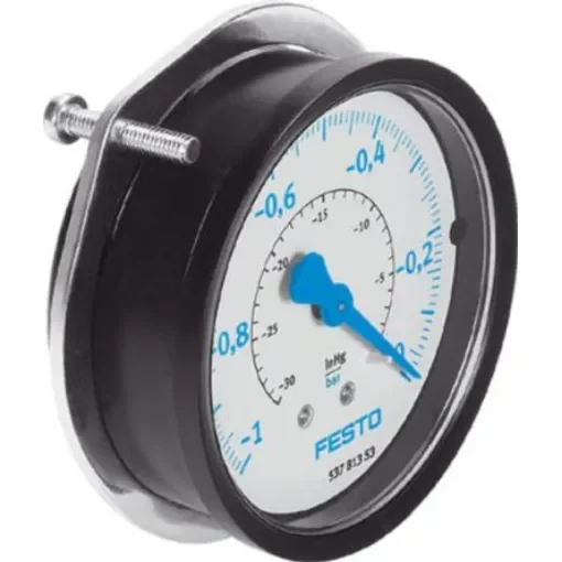 Festo Analogue Pressure Gauge 0bar Back Entry 63mm Outside Diameter - FVAM-63-V1/0-G1/4-EN product image