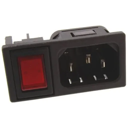 Bulgin C14 Snap-In IEC Connector Male, 10A, 250 V - BZM27/Z0000/55B product image