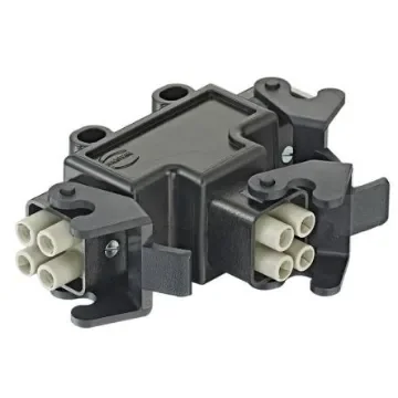 HARTING Energy Distributors, 4 Way, 40A, Han Power T, Bulkhead, 830 V - 09120084756 product image