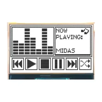 Midas MCCOG240128A6W-FPTLW Graphic LCD Display, Black on White, 128 by 64 Dots, Transflective product image
