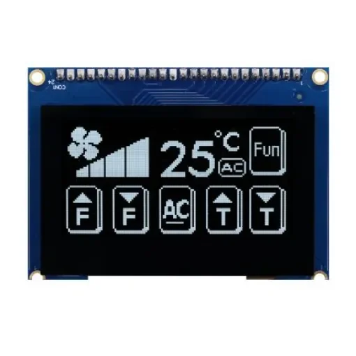 Midas 2.42 White Passive matrix OLED Display 128 x 64 COB I2C, Parallel Interface - MDOB128064T1D-WPC product image