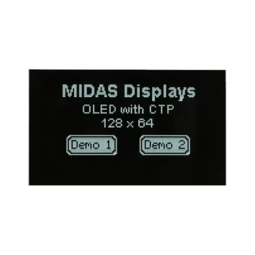 Midas 2.42 White Passive matrix OLED Display 128 x 64 COG I2C, Parallel, SPI Interface - MDOG128064H1D-WMC product image