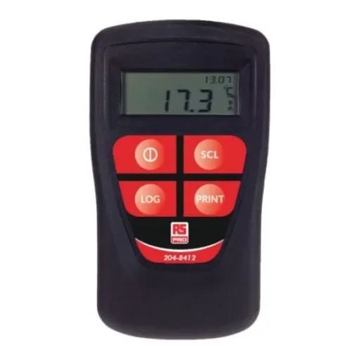 RS PRO Thermocouple Barcode Scanning Digital Thermometer for HVAC, Industrial Use, E, J, K, N, R, S, T Probe, 1 - 2048412 product image