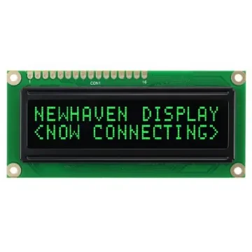 NEWHAVEN DISPLAY INTERNATIONAL Green Passive matrix OLED Display PCB Mount Parallel, SPI Interface - NHD-0216KZW-AG5 product image