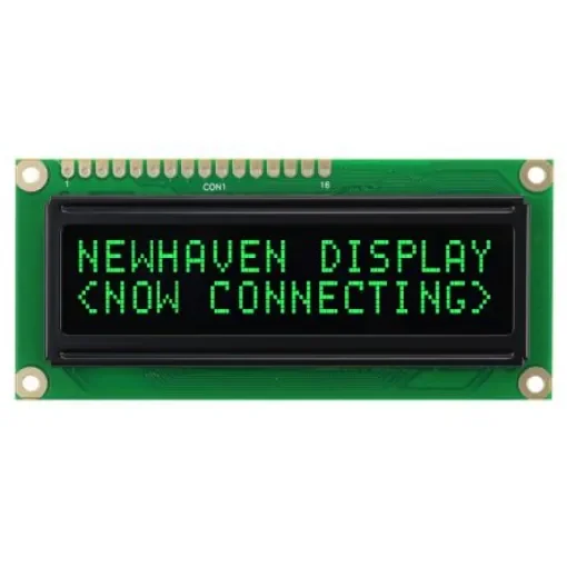 NEWHAVEN DISPLAY INTERNATIONAL Green Passive matrix OLED Display PCB Mount Parallel, SPI Interface - NHD-0216KZW-AG5 product image