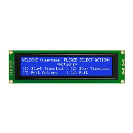 NEWHAVEN DISPLAY INTERNATIONAL NHD-0440WH-ATMI-JT# Alphanumeric LCD Alphanumeric Display, White on Blue, 4 Rows by 40 product image