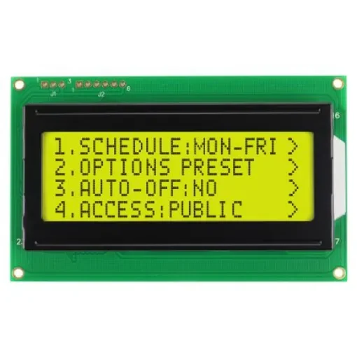 NEWHAVEN DISPLAY INTERNATIONAL NHD-0420D3Z-FL-GBW-V3 Alphanumeric LCD Alphanumeric Display, Yellow-Green on Grey, 4 product image