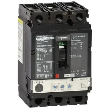 Schneider Electric, PowerPact MCCB 3P 60A, Breaking Capacity 14 kA, DIN Rail Mount - NHDF36060U31XTW product image