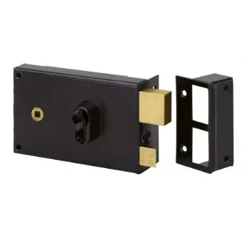 Dom Metalux Black Steel Rim Lock, Key Unlock - 9762 - FE97622070 product image