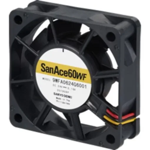 Sanyo Denki Axial Fan, 24 V dc, DC Operation, 27.9cfm, 3.8W, 160mA Max, IP68, 60 x 60 x 20mm - 9WFA0624G6001 product image