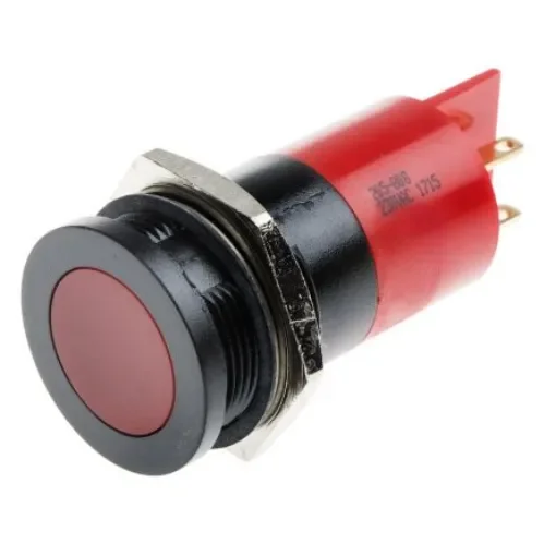 RS PRO Red Panel Mount Indicator, 230V ac, 22mm Mounting Hole Size, IP67 - 205808 product image