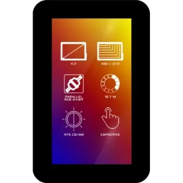 4D Systems 4DLCD-43480272-CTP-CLB-IPS TFT LCD Colour Display / Touch Screen, 4.3in, 480 x 272pixels product image
