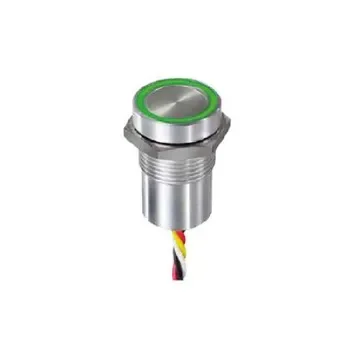 APEM Capacitive Switch Momentary,Illuminated, Green, Red, NPN, IP68, IP69K - CPB1110000NGSS product image