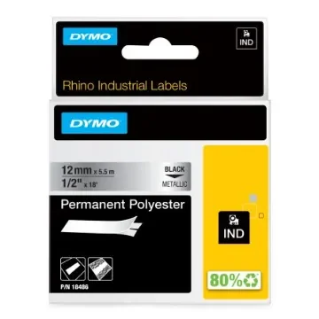 Dymo on Silver Label Printer Tape - 18486 product image