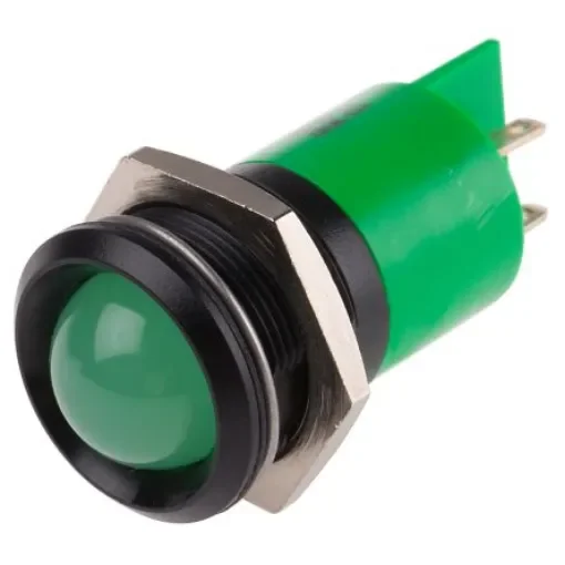 RS PRO Green Panel Mount Indicator, 230V ac, 22mm Mounting Hole Size, IP67 - 207242 product image