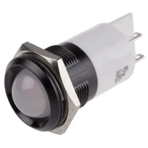 RS PRO White Panel Mount Indicator, 230V ac, 22mm Mounting Hole Size, IP67 - 207258 product image