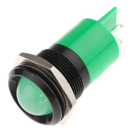 RS PRO Green Panel Mount Indicator, 230V ac, 22mm Mounting Hole Size - 207949 product image