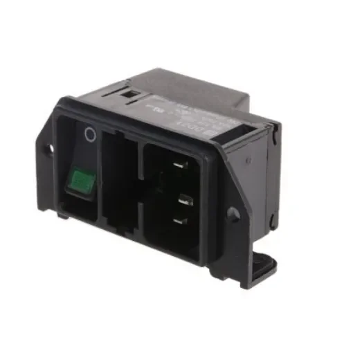Schurter C14 Right Angle Panel Mount, PCB Mount IEC Connector Male, 10A, 250 V - DD21.0124.1111 product image