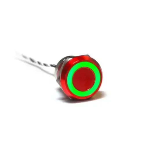 Bulgin Capacitive Switch Momentary NO,Illuminated, Green, Red, IP68, IP69K Red Anodised - MC25MORRG product image