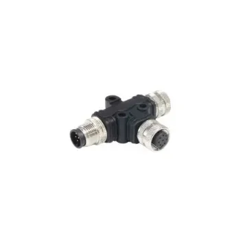 Bulgin Tee Female Pole M12 Socket to 8 Pole M12 Plug Adapter - PXPPVC12TSFM08AFBIFB product image