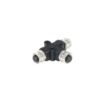 Bulgin Tee Female Pole M12 Socket to 8 Pole M12 Socket Adapter - PXPPVC12TSFF08AFBBFB product image
