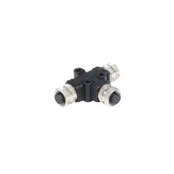 Bulgin Tee Female Pole M12 Socket to 12 Pole M12 Socket Adapter - PXPPVC12TSFF12AFBBFB product image