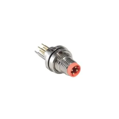 Bulgin Circular Connector, 4 Contacts, Front Mount, M8 Connector, Plug, Male, IP67, Buccaneer M8 Series - PXMBNI08FPM04PPC product image