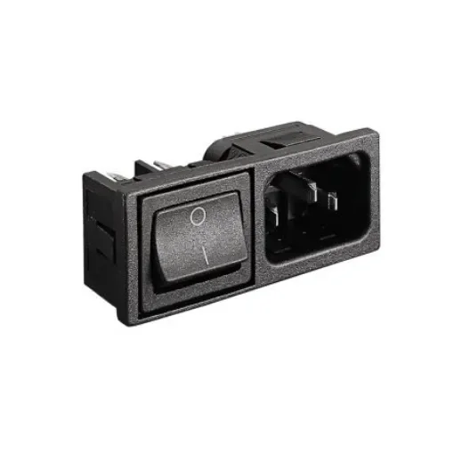 Bulgin Snap-In IEC Connector Male, 10A, 250 V, Fuse Size 5 x 20mm - BZM27/Z0000/57C product image