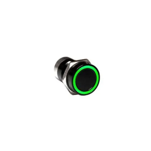 Bulgin Capacitive Switch Momentary NO,Illuminated, IP68 Black Anodised - MC16MOBGR product image