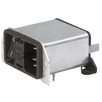 Schurter 2A, 250 V ac Male Through Hole Filtered IEC Connector 2 Pole DD22.2121.1111, Solder 2 Fuse product image