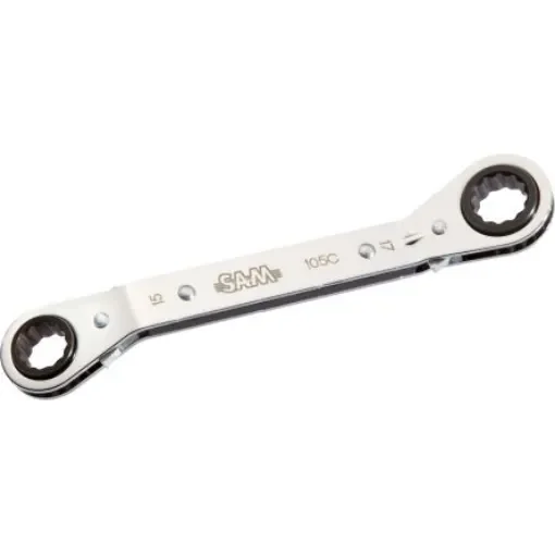 SAM 105-C Series Wrench, 15 x 17mm, Metric, Double Ended, 203 mm Overall - 105-C-15X17 product image