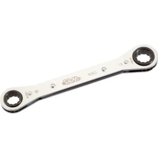 SAM 105-D Series Combination Ratchet Spanner, 16 x 18mm, Metric, Double Ended, 206 mm Overall - 105-D-16x18 product image