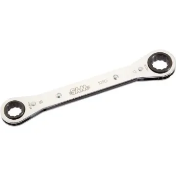 SAM 105-D Series Combination Ratchet Spanner, 19 x 21mm, Metric, Double Ended, 235 mm Overall - 105-D-19x21 product image