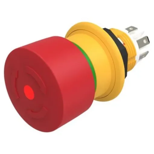 EAO Twist Release Emergency Stop Push Button, Panel Mount, 16mm Cutout, 1 NO + 1 NC, IP66, IP67, IP69K - 61-6451.4277 product image